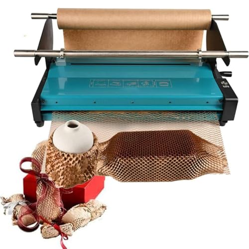 KJZQXYX Dispensador de Rollo de Papel de Embalaje de Panal, Soporte de Papel de Envoltura de Kraft, Velocidad de operación 8 m/min, expulsión de Papel automático