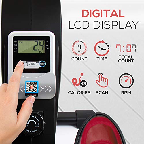 Serene-Life-Magnetic-Rowing-Machine-with-Bluetooth-App-Fitness-Tracking--Foldable-Home-Gym-Exercise-Rower-with-Adjustable-Resistant-Easy-Glide-Padded-Seat-Digital-LCD-Readout-and-Reinforced-Cable