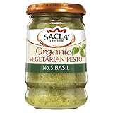 Sacla Organic Green Basil Pesto 190 g (Pack of 3)