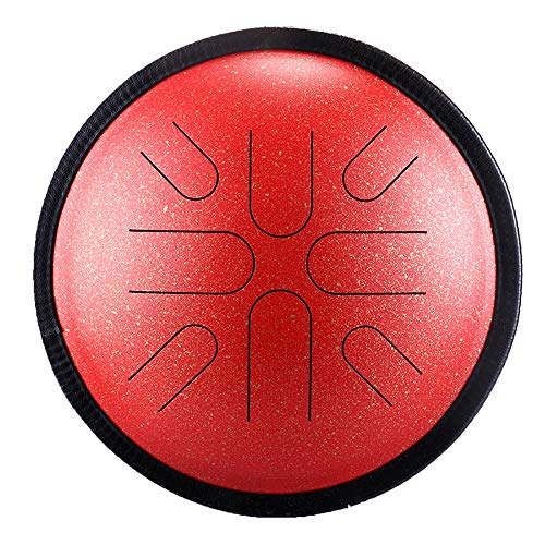 10in 8 Anmerkungen Japanische Zungentrommel, Mit Schlägeln, Fingerpicks, Trommelschläger, Tragetasche, Englisches Tutorialbuch, Perfektes Geschenk Für Familie Und Freunde (Color : Red)