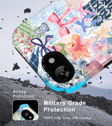 Coque iPhone 17e et 16e fleur et nœud - Protection esthétique pastel