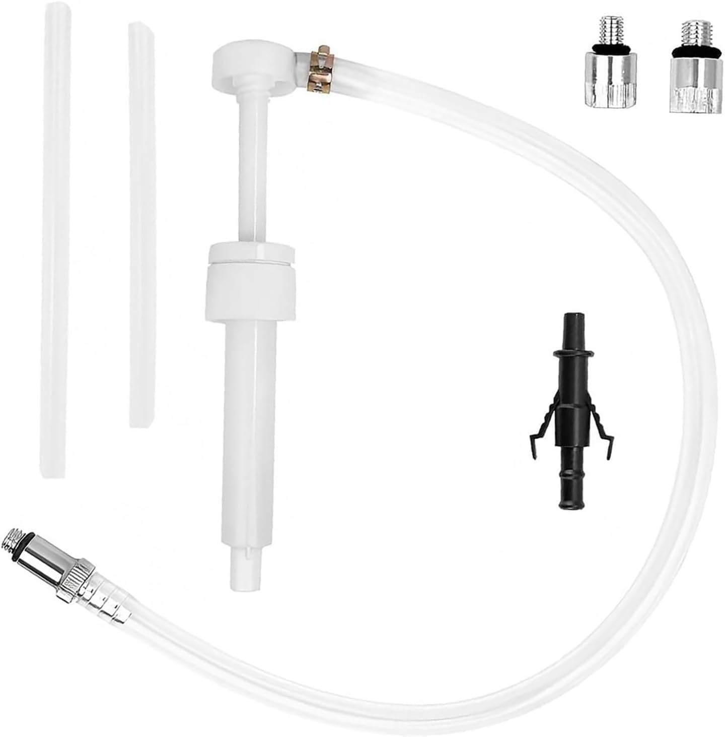 1 Set Fluid Transfer Pump Kit, Transmission Fluid Pump, Auto Change Oil Tool with 3/8 inch Swivel, 8mm 10mm Adapters, 8cc Per Pumps Stroke, Universal for Most Cars, Trucks, SUVs (White)