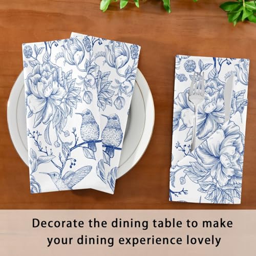 Set de 6 Servilletas de Tela Azul Floral 20x20 pulgadas miniatura 7