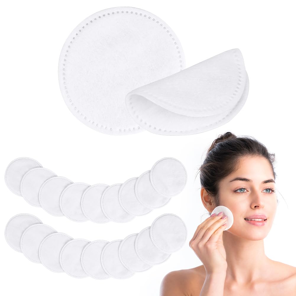 LOPHE Discos de Algodón Cosméticos, 300 Piezas Discos Desmaquilladores Redondo, Algodón Desmaquillante Suave, Almohadillas Cosméticas Durable, Discos Desmaquillantes Agradable para La Piel (3*100 pcs)