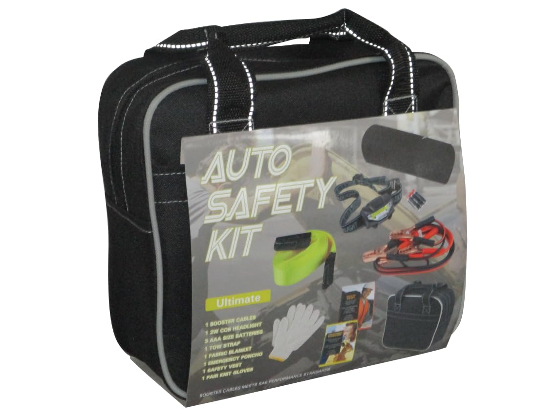 Justin Case Heavy Duty and Portable Ultimate Auto Safety Kit for Roadside Emergencies