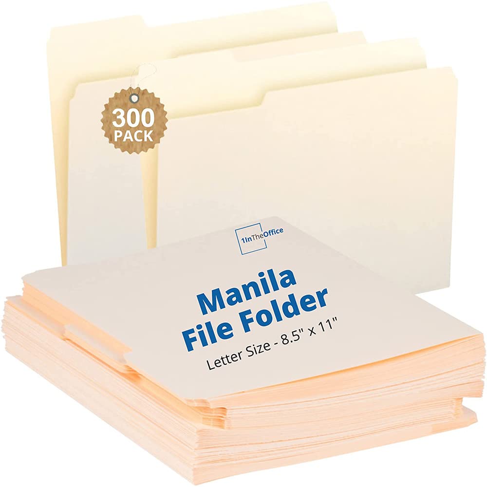 Buy 1InTheOffice Manila Folders 8.5 x 11, 1/3 Cut Manila File Folders