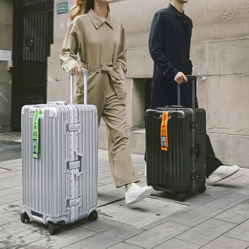 Aluminum Frame Suitcase Large Capacity Pull Rod Suitcase Travel Suitcase Password Suitcase Thickened and Durable(Silver,28in)3