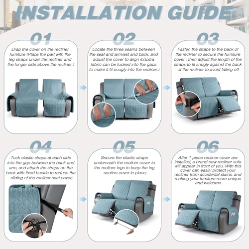 Image of TAOCOCO Waterproof Recliner Covers(Sky Blue, 2 Seater)
