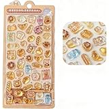 【ぷにぷにシール可愛い立体デザイン】ぷにぷに 3D 泡ステッカー ご褒美シール 手帳用 アクセサリー DIY 工作 子供 女の子 プレゼント キラキラ メタリック 転写 スマホケースデコ (F6,1枚につき50粒) [並行輸入品]