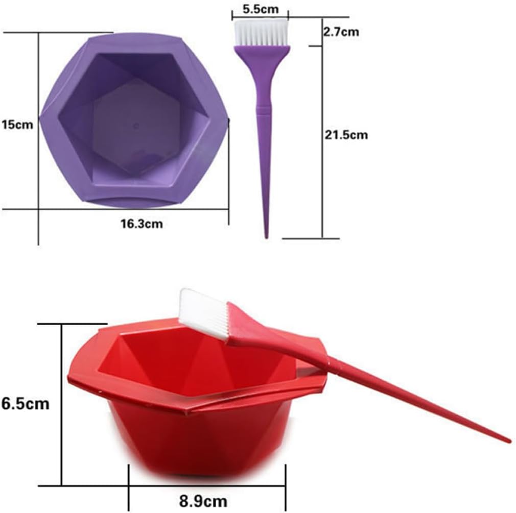Hair Dye Mixing Bowl ，14Pcs and Brush Set Multi-Colored Dyeing Supplies with 7 Bowls and Brushes