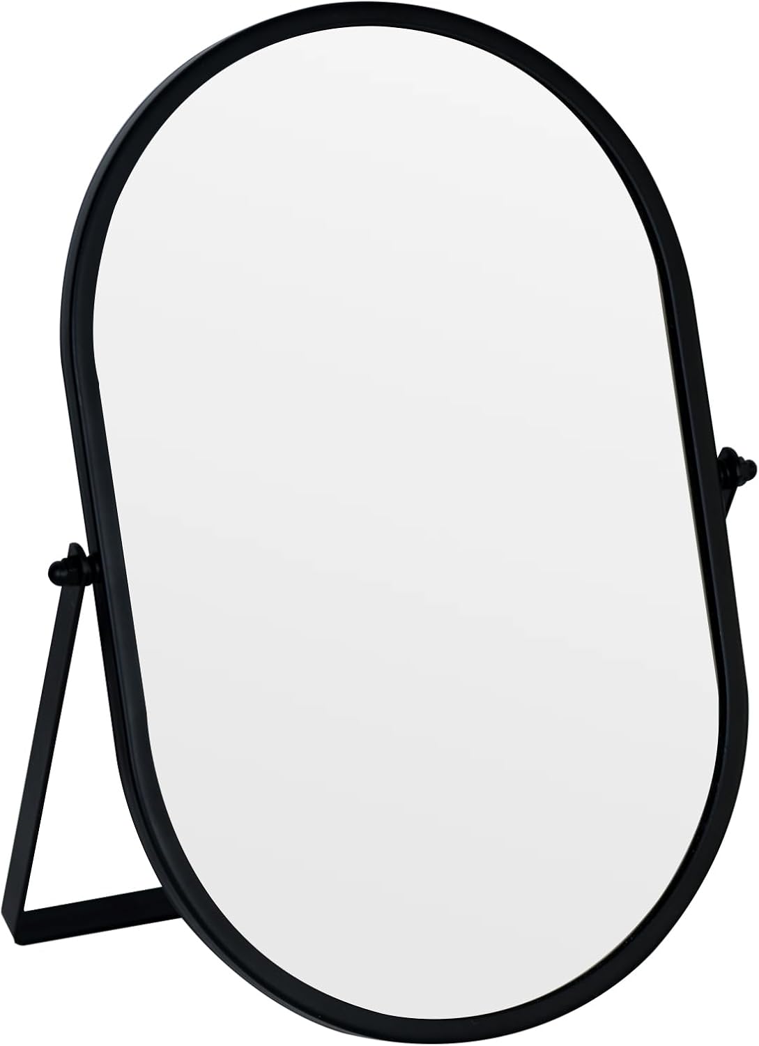 Espejo Ovalado de Sobremesa con Marco Dorado, Negro, 17.8x27.9 cm