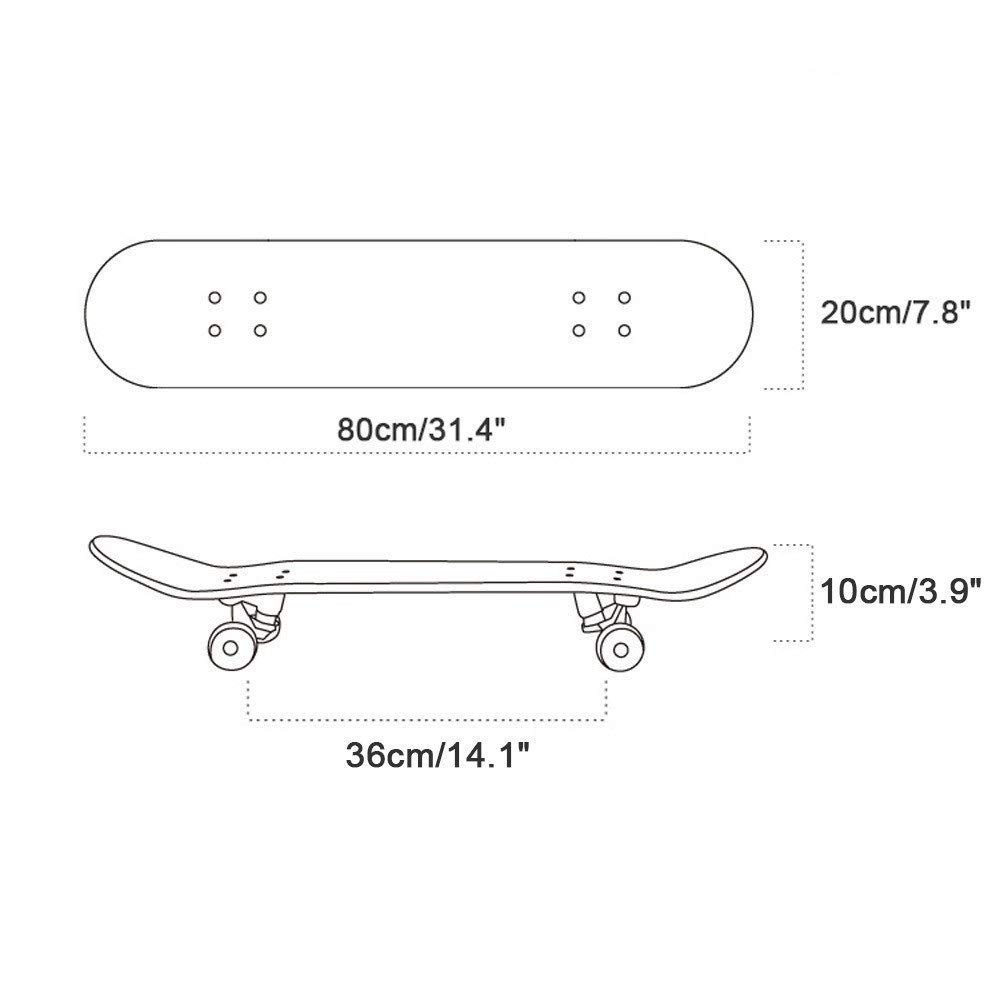 Skateboard Completo para Adultos y Niños, Monopatin para Principiantes y Profesionales, Tabla de Skate Completa