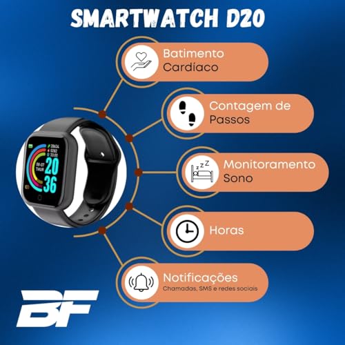 Kit Tênis Academia Masculino Caminhada Malhar Treino Olymp BF Shoes + Smartwatch D20 (Preto, BR, Adu