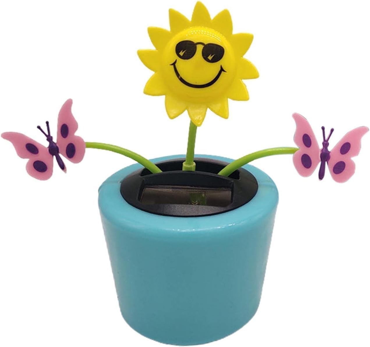 Zcccc Solar Dancing Sunflower Decor, Bobblehead Swinging Flowers for Car and Home, Vibrant Moving Petals Decoration
