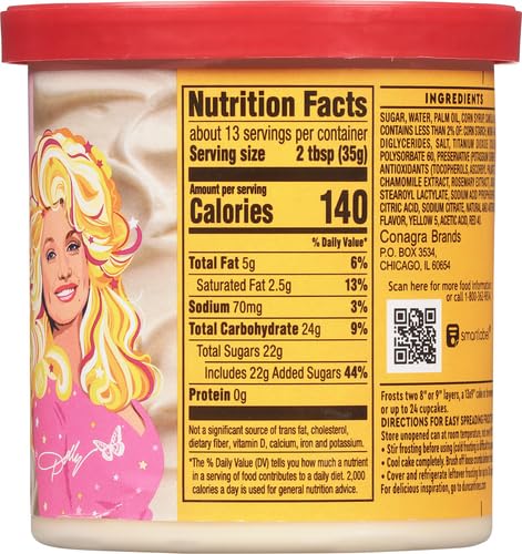 Duncan Hines Dolly Partons Favorite Creamy Buttercream Flavored Cake Frosting 16 oz — view 2