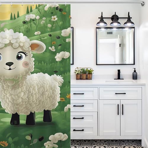 Rideau de douche en tissu imperméable anti-moisissure 152x183 - 2