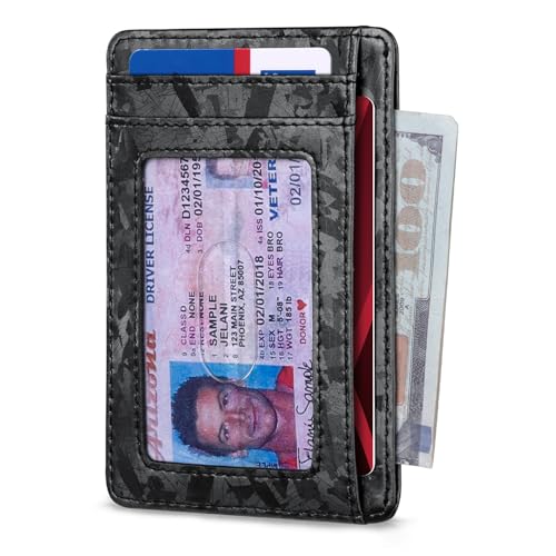 Image of RUNBOX Slim Minimalist Front Pocket RFID Blocking Leather Wallets for Men and Women Card Holder Wallets Gifts for men