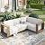MIXPATIO Outdoor Patio Furniture Set, 4 Piece Outdoor Rattan Wicker Sofa Couch, Sectional Conversation Set with 10" Thick Waterproof Cushions for Deck Backyard Lawn