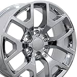 OE Wheels LLC 22 inch Rims Fit Pre-2019 Silverado Sierra Pre-2021 Tahoe Suburban Yukon Escalade  CV92 22x9 Chrome Wheels