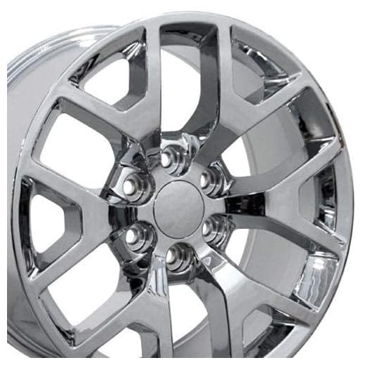 OE Wheels LLC 22 inch Rims Fits Pre-2019 Silverado Sierra Pre-2021 Tahoe Suburban Yukon Escalade  CV92 22x9 Chrome Wheels