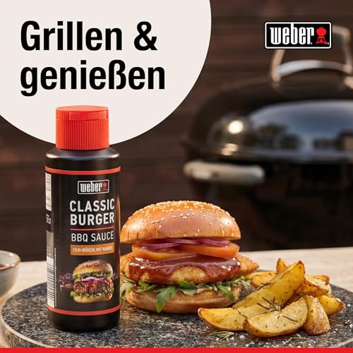 Weber Classic Burger Sauce 300 ml - Fruchtige Grillsauce mit Mango-Chutney & Mangostückchen - ohne Konservierungsstoffe, glutenfrei & lactosefrei - Grill Sauce Perfekt zu Burgern & Grillfleisch