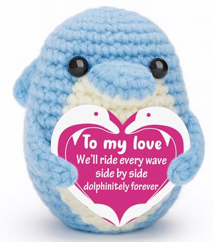 Weming Sentimental Gifts for Women Wife, Crochet Dolphin Gift for Her Girlfriend, Handmade...