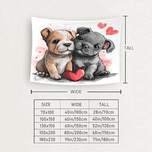 Tapisserie murale bouledogue français 3D tenture tissu salon cosy - 6