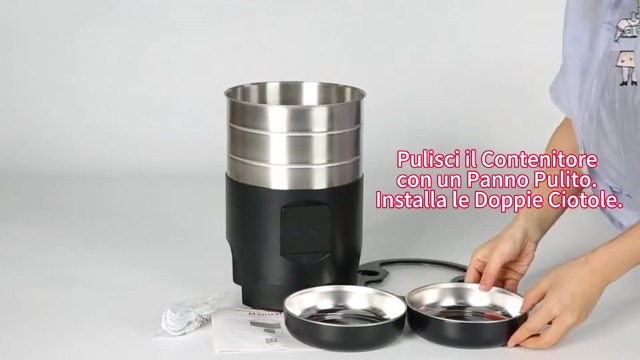 Dispensatore Cibo Automatico Gatti Doppio - Timer Programmabile 5L Con 2 Ciotole Acciaio - Foto 10