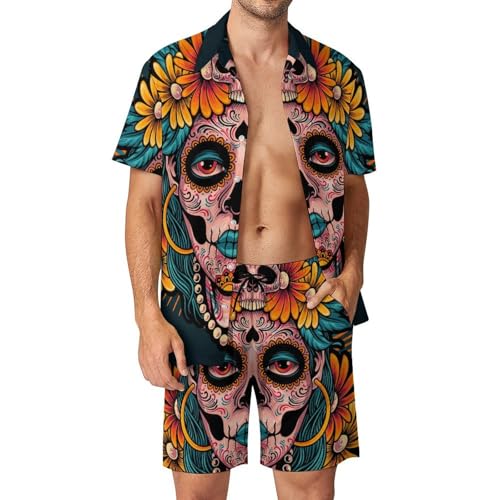 Ensemble short et pantalon de plage avec chemise crâne pour éviter la chaleur
