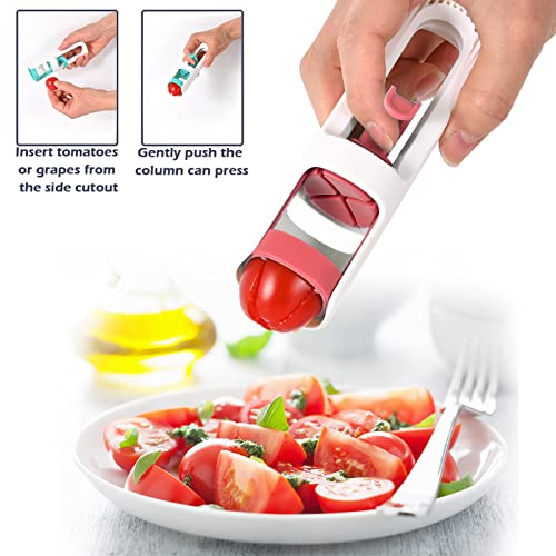 Herlly Grape Slicer,Daily Fruit And Veggie Divider,Fruit Cutters With Stainless Steel Blades,Grape Cutter For Baby Supplement (Pink) #TOP2