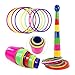 TOYANDONA Garden Quoits Set Ring Toss Gioco per Bambini Lancio di Giochi Genitore Gioco di Sport all'aperto per Bambini