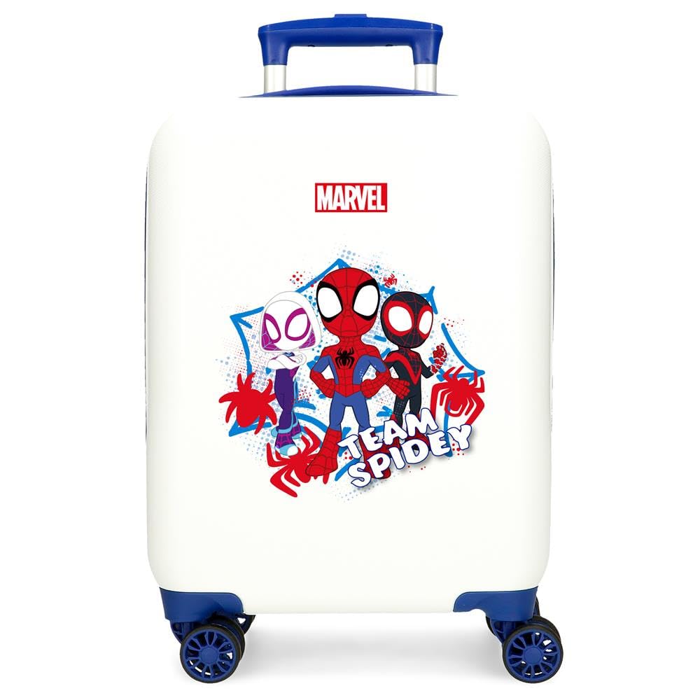 Disney Spidey Team Luggage - Bagaglio per bambini, ragazzi, il bagaglio a mano a 4 ruote con lucchetto a combinazione laterale Spidey è realizzato in ABS, un materiale rigido e leggero.