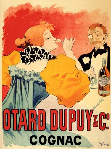 WONDERFULITEMSOTARD Dupuy Cognac French Baron Woman Drinking France 16" X 24" Image Size Vintage Poster REPRO ON Canvas