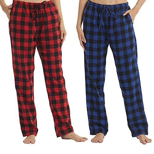 Pantalon de pyjama pour femme en flanelle polaire douce avec poches latérales pratiques