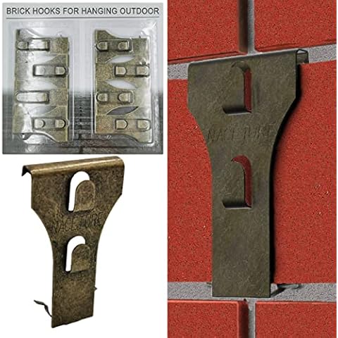 Brick Hook Clips - 8 Pack Bricks Hook Clip for Hanging Outdoors Wall Pictures, Metal Brick Hangers Brick Hooks Fireplace (Fit Brick 2-1/4 to 2-2/5 inch) Cover