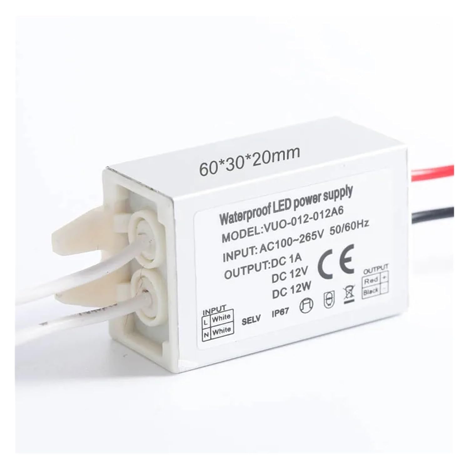 Ultra-Thin Mini LED Voltage Stabilizer AC120V 240V to DC 12V 24V IP67 12W Outdoor Lighting Transformer Converter Strip Light Power Supply(12V)