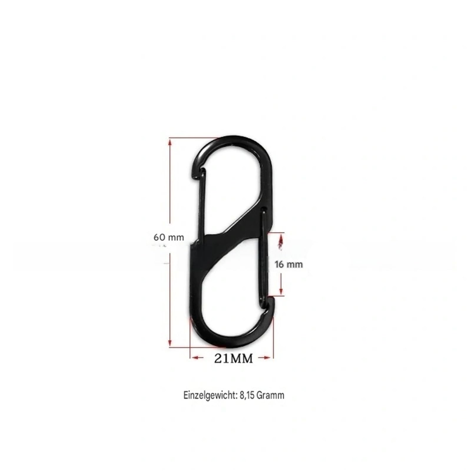 100 mini moschettoni a forma di chiave
