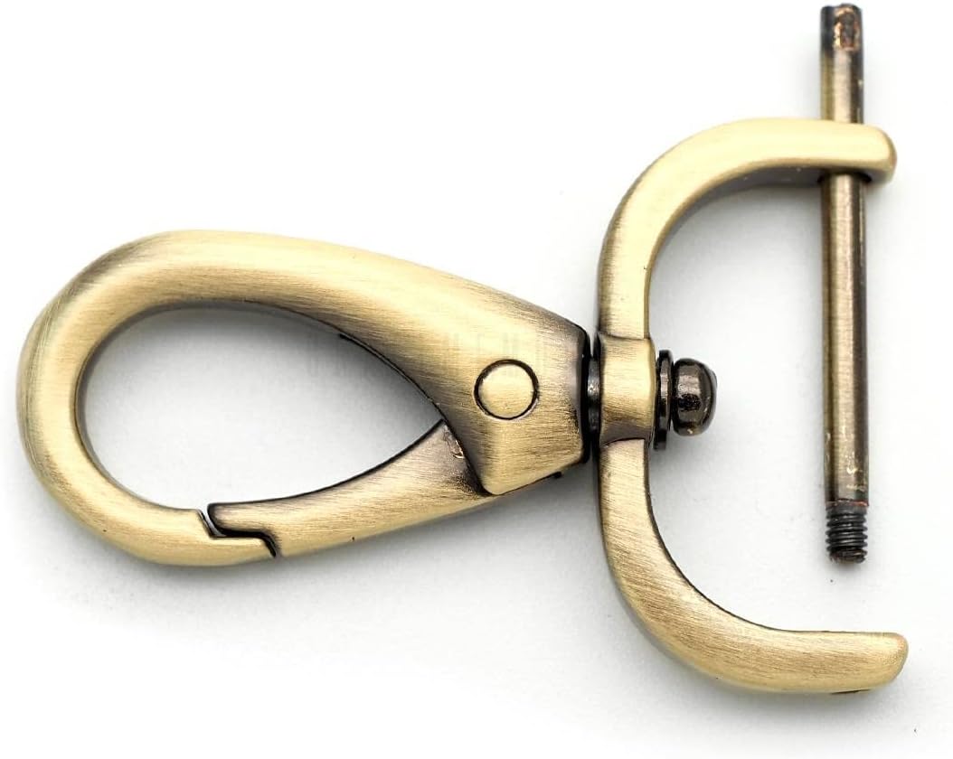 CRAFTMEMORE 2pcs Detachable Snap Hook Swivel Clasp with Screw Bar Bag Hardware