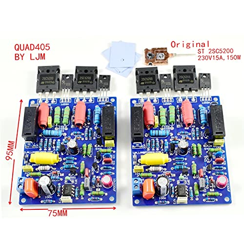 Assembled QUAD405 Dual Audio Power Amplifier Board 2SC5200 230V15A 100W Power Tube