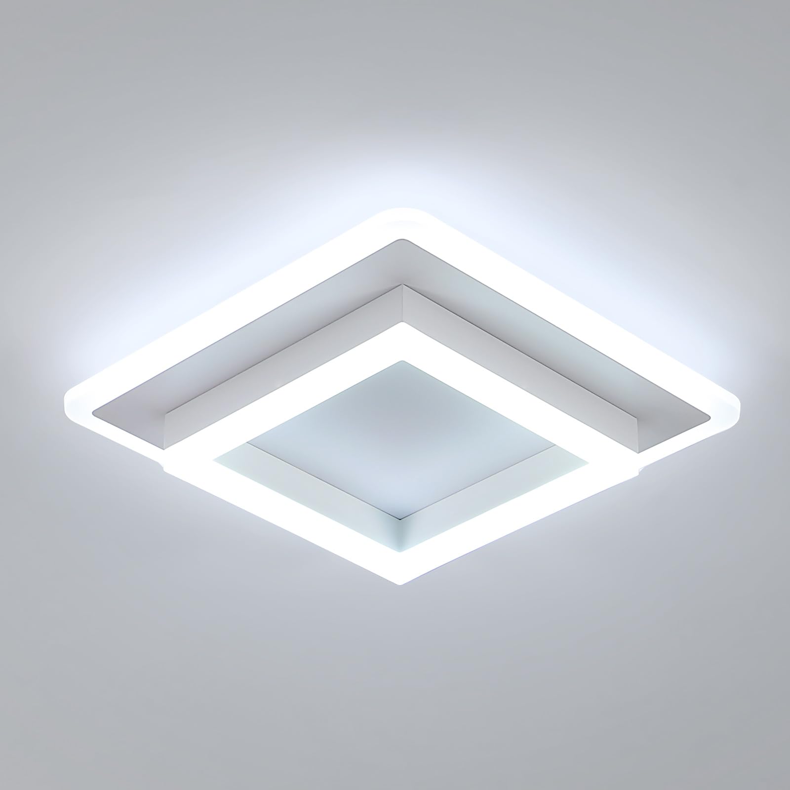 DELIPOP Lamparas de Techo Moderna, 30W 6500K Blanco frío Plafon LED Techo Cuadrado Design Luz de Techo Para Dormitorio Salon Comedor