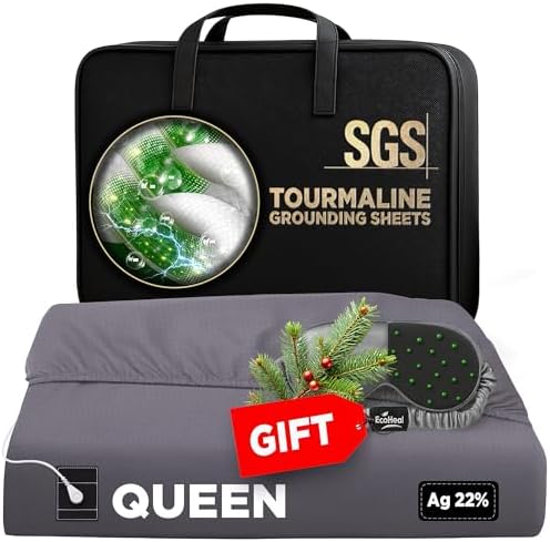 Luxury Tourmaline Grounding Sheets Queen 20% Silver Fiber, 76% To...