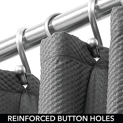 mDesign Long Soft 100% Microfiber Polyester Fabric Shower Curtain - Decorative Embossed Pattern Texture - for Bathroom Showers and Bathtubs - Easy Care, Machine Washable - 72