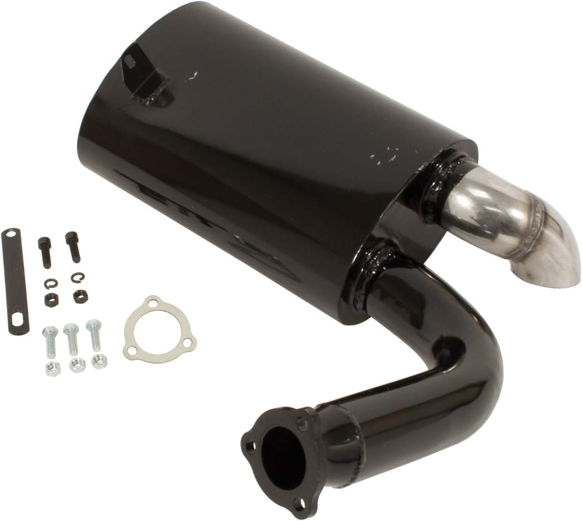 Sideflow Muffler, Black with Stainless Tip, Fits 00-3256-0, Compatible with Dune Buggy