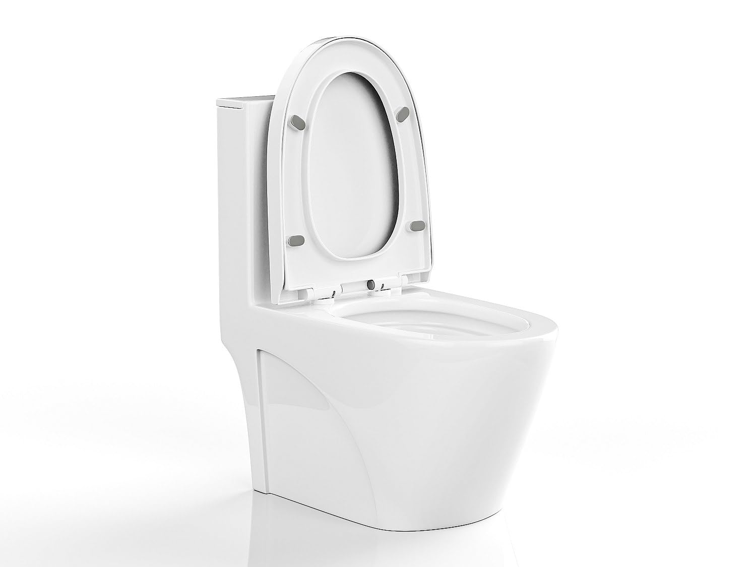 Vente-unique - WC à poser blanc brillant en céramique - Evacuation verticale - NAGILAM