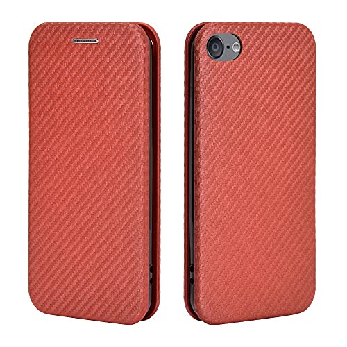 Coque fibre de carbone pour iPod Touch 5 6 7 étui luxe en cuir PU marron