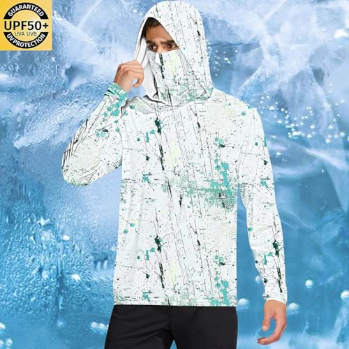 Mens Long Sleeve Sun Protection Shirts Uv Casual Summer Hooded Shirt Fishing Blouses Lightweight2