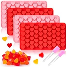 JOERSH Heart Candy Molds, 220 Cavities, 4Pcs