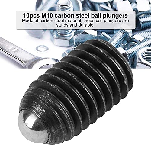 10Pcs M10 Screw Thread Hex Socket Ball Spring Plungers Set Carbon Steel Ball Plunger (M10X20) #TOP2