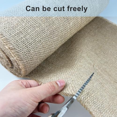 Gentpovth Jute Tischläufer Rolle 30cm x 10m, Natur Leinen-Jutestoff, TischDeko Vintage Zuschneidbar, Strapazierfähig und umweltfreundlich, für Geburtstage, Hochzeiten, Dekoration besonderen Anlässen