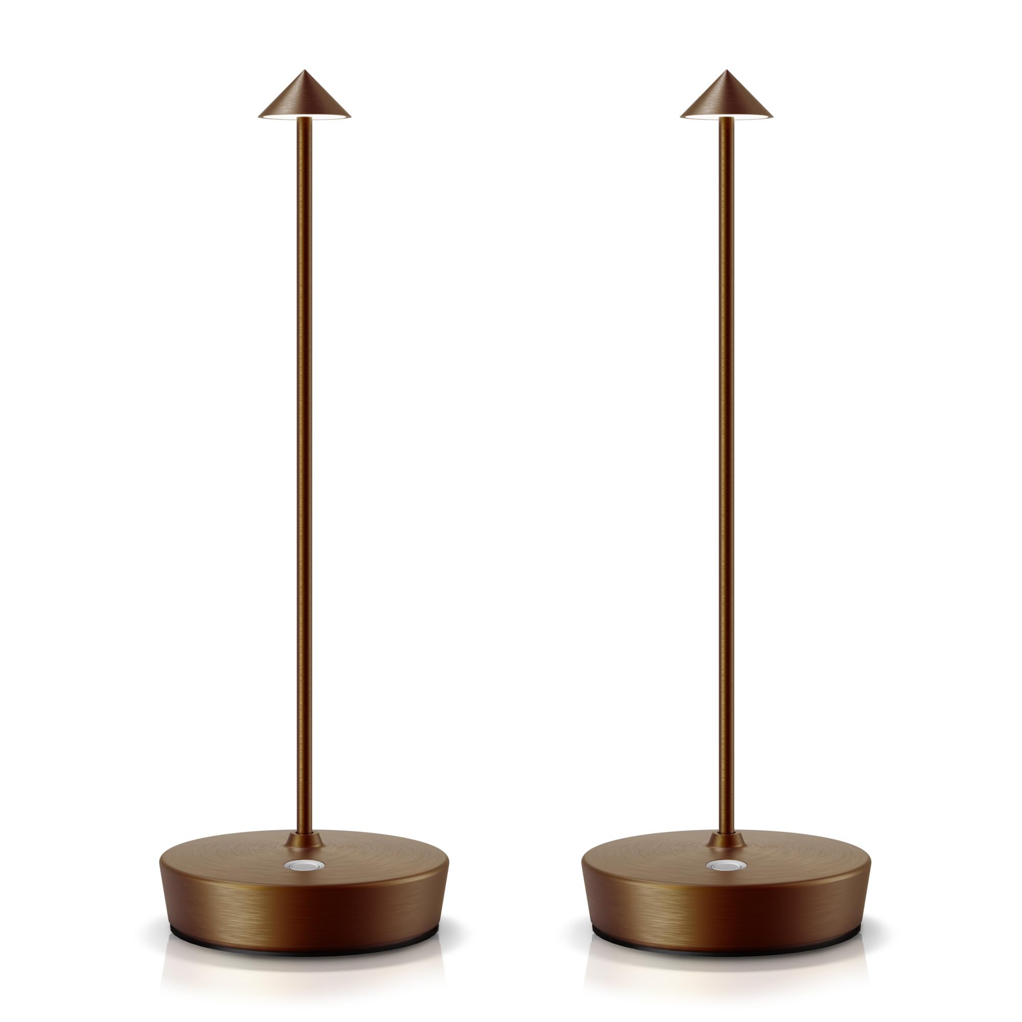 SAKRINGT Paquete de 2 lámparas de mesa inalámbricas recargables, 6000 mAh, funciona con pilas, impermeable, atenuación continua, moderna, portátil, luz de mesa LED para restaurante, comedor, patio al